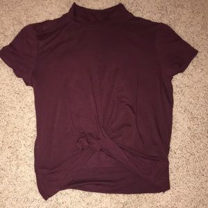 Maroon mock neck shirt